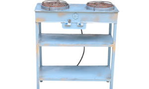 Double Burner Electric Stove with Shelf
